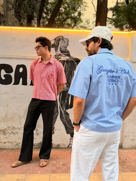 Gangstar crop summer check shirt