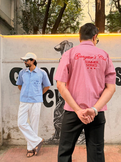 Gangstar crop summer check shirt