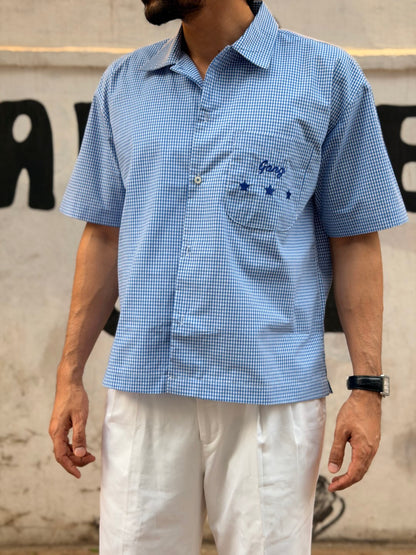Gangstar crop summer check shirt