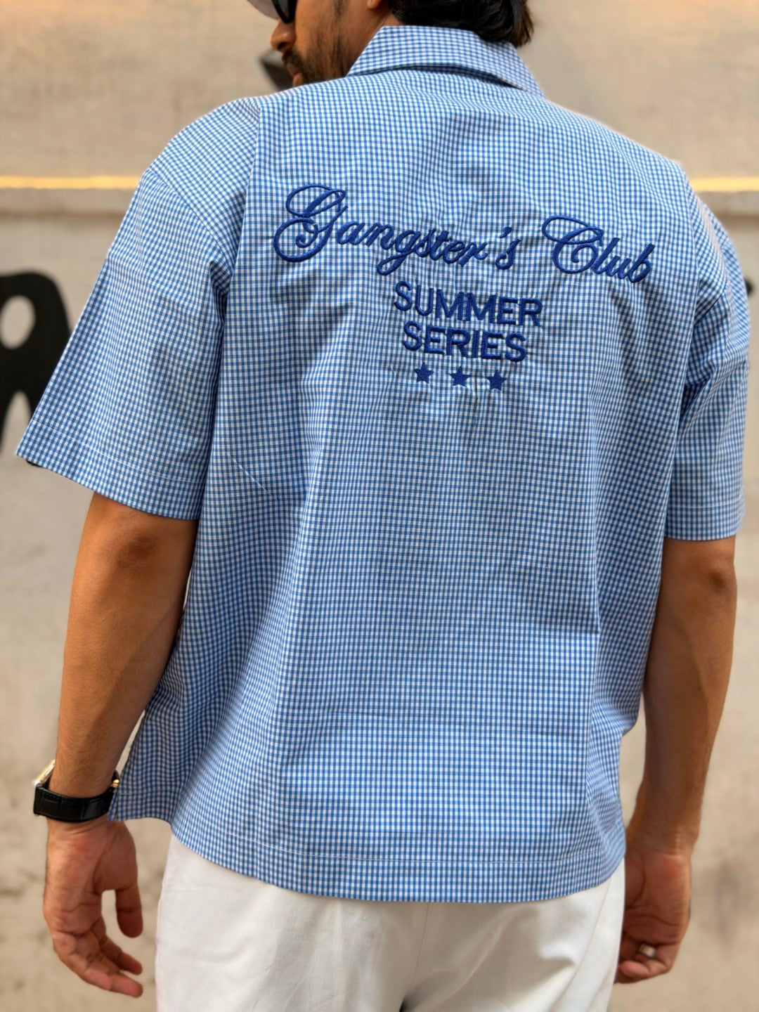 Gangstar crop summer check shirt