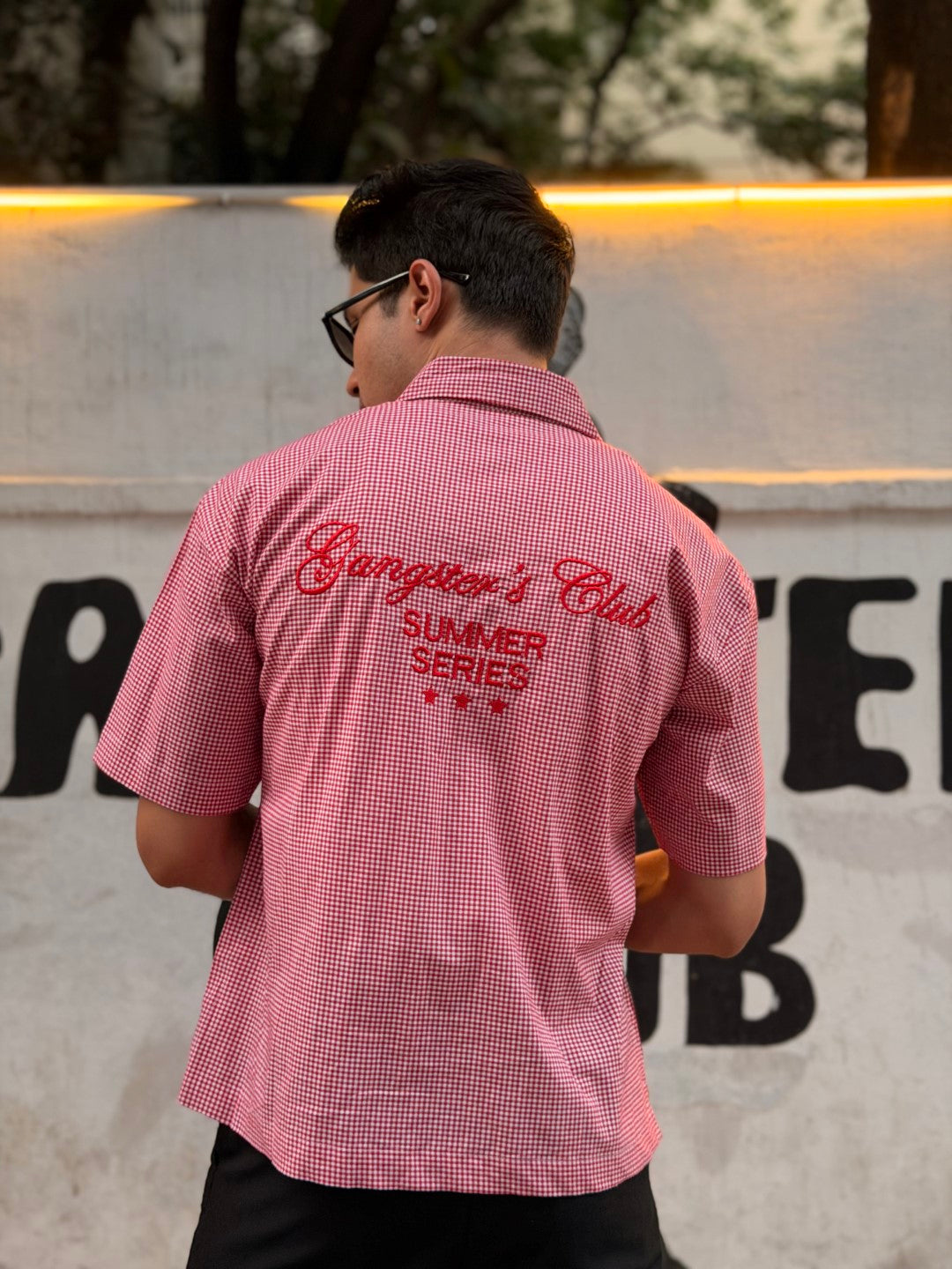 Gangstar crop summer check shirt