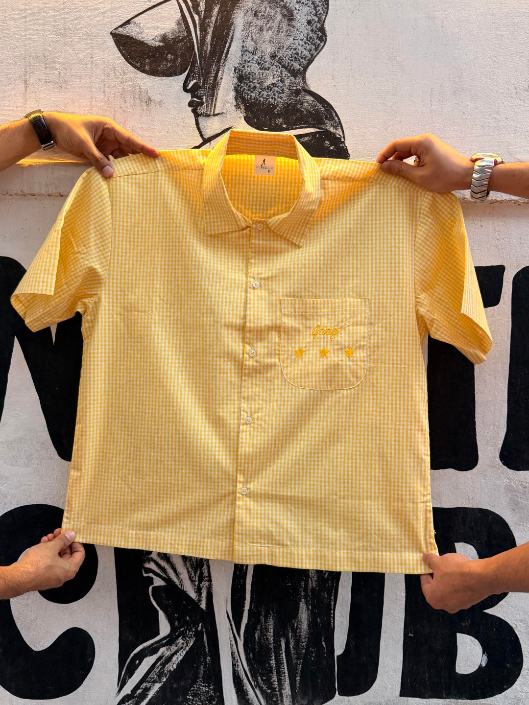 Gangstar crop summer check shirt
