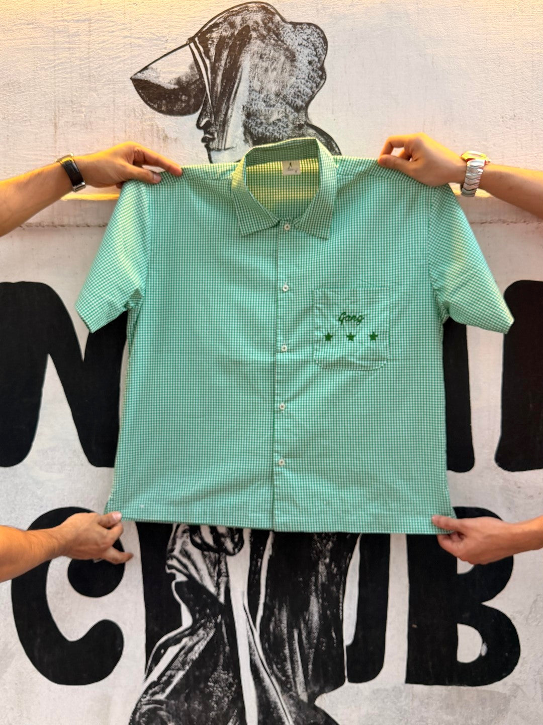 Gangstar crop summer check shirt