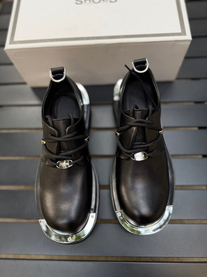 Metal derby shoes
