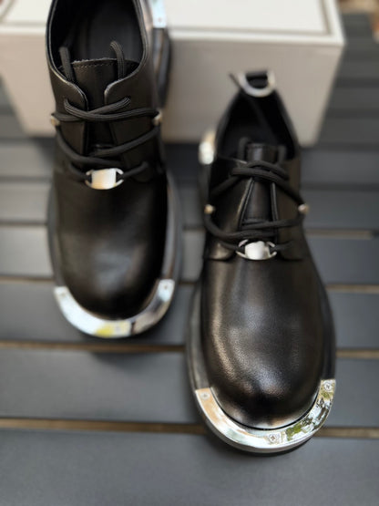 Metal derby shoes